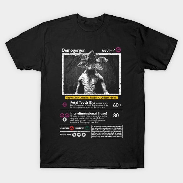 Demogorgon Monster Card T-Shirt by huckblade